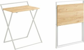 SoBuy Tavolino Pieghevole Tavoli Pieghevoli da Interno Tavolo Pieghevole Salvaspazio Scrivania Piccola Bianco FWT88-WN - Sobuy