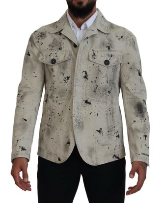 Dsquared2 Dsquared&sup2; Splash Print Casual blue Mens Jacket (Pre-Owned)