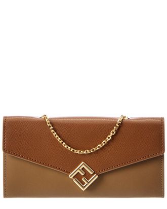 Fendi Fendi Ff Diamonds Leather Wallet On Chain
