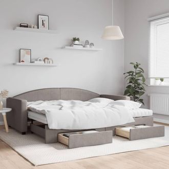 vidaXL Vidaxl - Sof&aacute; Cama Nido Con Cajones Tela Gris Taupe 90x200 Cm