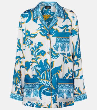 Etro Printed crepe-de-chine blouse