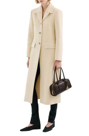 Mango Wool Blend Coat in Vanilla at Nordstrom, Size X-Small