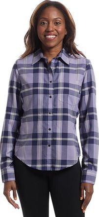 FlyLow Brigitte Tech Flannel Womens Clothing Aurora/Mist Plaid : SM, Spandex/Polyester/Flannel