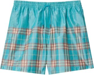 Burberry Gradient Check Zwemshorts - Heren - Strandmode - Blauw - XL - Polyester - Badmode