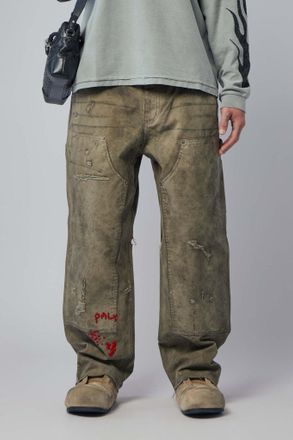 Paly Hollywood Been Thru It Waxed Canvas Dbl Knee Pant
