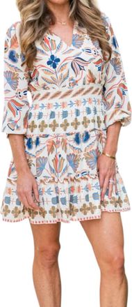 Sail to Sable Harvest Smocked Waist Dress In Multi