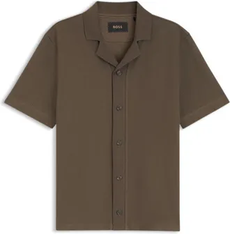 BOSS Regular-fit shirt in textured cotton