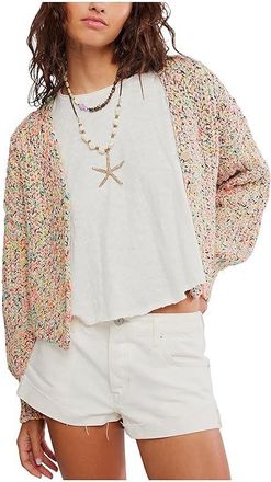 Free People Flea Market Cardi Womens Sweater Neon Sand Combo : LG (Womens 12-14), Acrylic/Cotton/Polyester