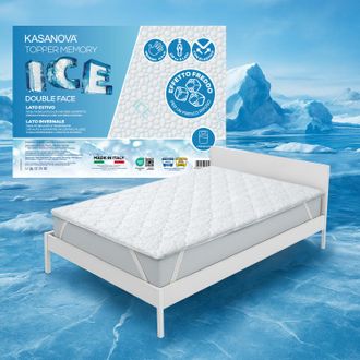 KASANOVA Topper 1 piazza e mezza memory effetto fresco Ice