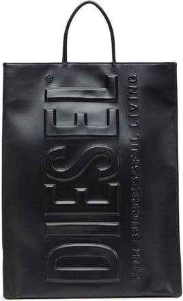 Diesel DSL 3D L X logo-embossed tote bag - unisex - Polyurethane - One Size - Black