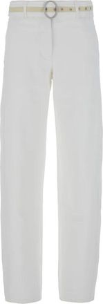 Jil Sander Rechte Broek - Dames - Straight fit broeken - Wit - W26 - Katoen - Broeken