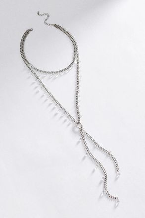 Anthropologie Crystal Drop Lariat Necklace