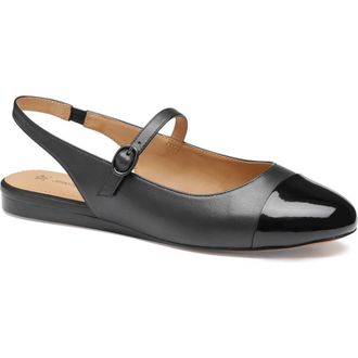 Johnston & Murphy Claire Mary Jane Slingback Flat in Black Patent Leather at Nordstrom, Size 9.5