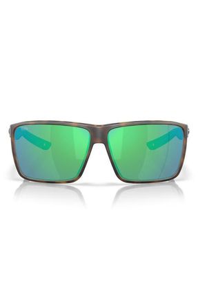 Costa Rincon II 64mm Sunglasses in Matte Tortoise /Green Mirror 580G at Nordstrom