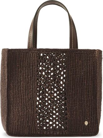 Helen Kaminski Mini Arleth Crochet Raffia Tote in Chocolate at Nordstrom