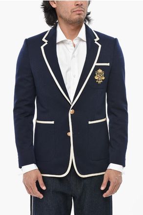 Celine Wool Jacket With Gold Buttons And Pocket Patch size 48