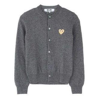 Comme Des Garçons (WMNS) COMME des GARCONS PLAY Cardigan Gold Emblem Grey AZ-N049-051-3