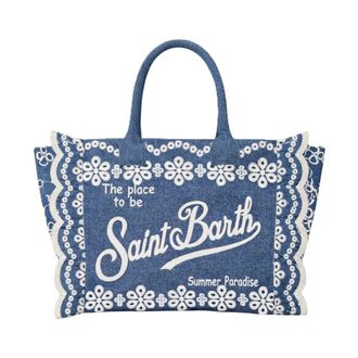 MC2 Saint Barth Tote Bags, female, Blue, Size: ONE SIZE Vanity Volant N