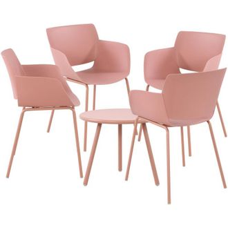 Clp Clp - Grupo De Asientos Minota Rosado 4 Sillas