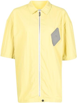 A-Cold-Wall* surface short-sleeve over-shirt - men - Nylon - L - Yellow