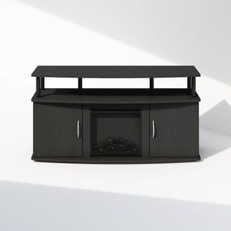 Furinno Electric Fireplace TV Stand, Entertainment Center for TV up to 55 Inch