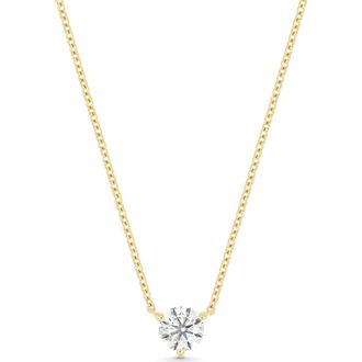 Bony Levy 18K Gold Diamond Prong Solitaire Pendant Necklace, 0.50ct. in 18K Yellow Gold/diamond at Nordstrom, Size 18
