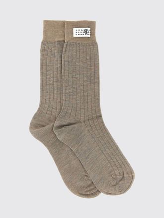 Maison Margiela Calze a coste in misto lana con logo numerico