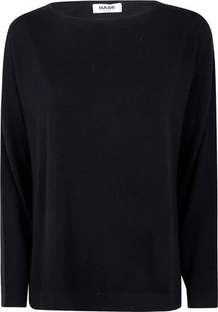 base Maglione in lana con scollo a barca - Nero