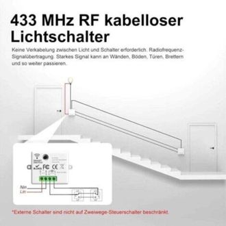 OEM Interruptor Inal&aacute;mbrico, Kit De Interruptor, Interruptor Transmisor De Radio De 433 Mhz, Receptor De 2200 W/10 A, Interruptor De Iluminaci&oacute;n, Interrup