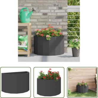 vidaXL vidaXL Fioriera semicircolare - Fioriera Nero 60 x 30 x 35 cm Acciaio