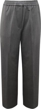 Max Mara Petra Wollen Broek - Dames - Straight fit broeken - Grijs - XS - Wol - Broeken
