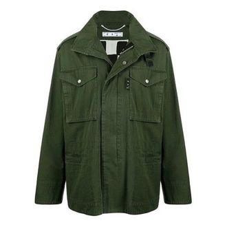 Off-white SS21 Arrows Pattern Zipper Hooded Jacket Ordinary Version Green OMEL020S21FAB0015710