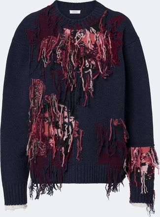 Erdem Jersey de lana en intarsia con flecos