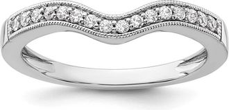 Diamond2Deal 14k White Gold Lab Grown Diamond Wedding Band Ring 0.16Ct Clarity- VS Color- G-H