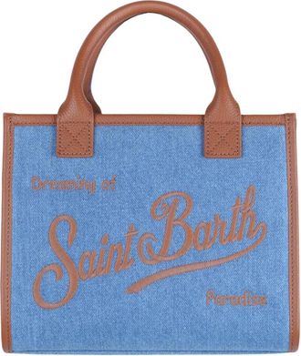 MC2 Saint Barth Borsa vanity midi - Dames - Handtassen - Blauw - ONE Size - Katoen - Tassen