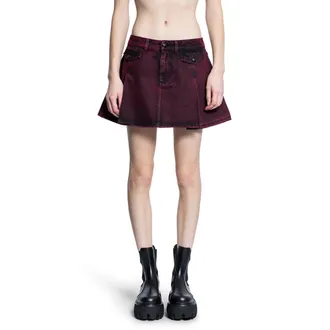 スカート Mcqueen Flounced Delave Cotton Denim Mini Skirt Alexander McQueen Flounced Delavé Cotton Denim Mini Skirt