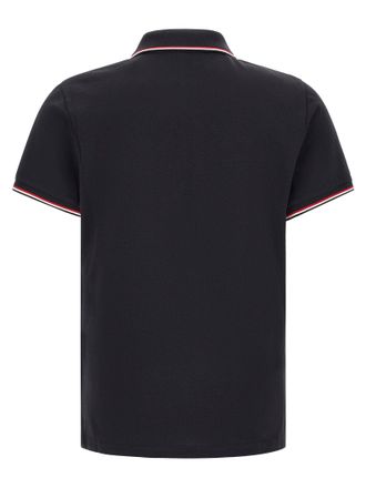 Moncler Tricolor Trim Polo Shirt - Navy
