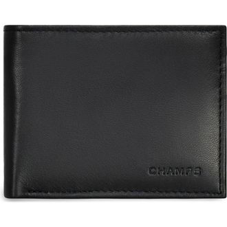 Champs Luggage Classic ID Flap Leather Bifold Wallet in Black at Nordstrom Rack