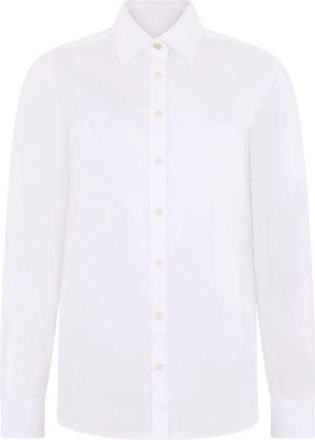 Roberto Cavalli Wit overhemd - Dames - Overhemden - Beige - XL - Katoen - Overhemden