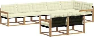 vidaXL Conjunto De Sof&aacute;s De Exterior 8 Uds. Blanco Y Crema Vidaxl