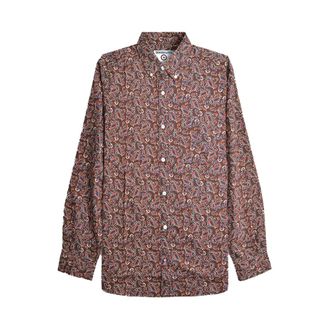 Lambretta Heren Paisley Langsleeve Shirt (Bordeaux)
