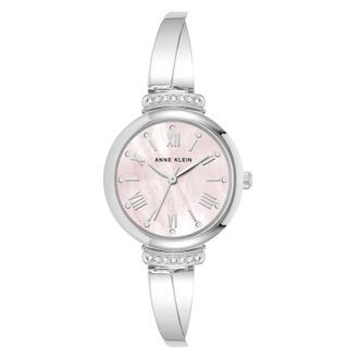 Anne Klein Quartz Ladies Premium Crystal Accented Bangle Watch Set AK-2245PKST