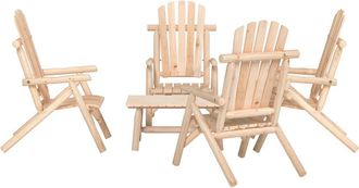 vidaXL Juego De Muebles De Jard&iacute;n 5 Piezas Madera Maciza De Abeto Vidaxl