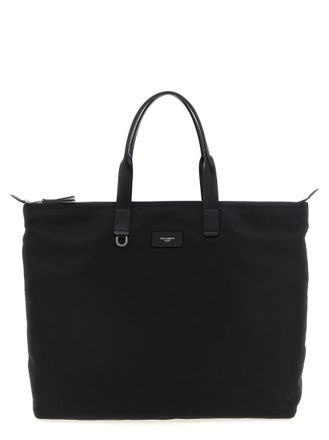 Dolce & Gabbana Black Logo Top Zip Tote