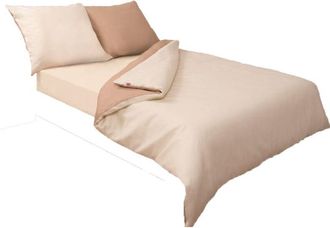 OEM Ropa De Cama Sat&eacute;n Doble Cara 220x200 +2x70x80 Beige Claro/oscuro Matex