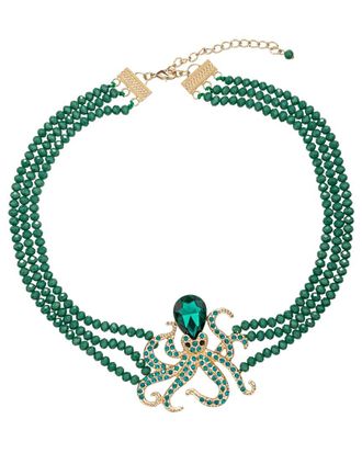 Eyecandy LA Eye Candy La Octopus Statement Beaded Necklace