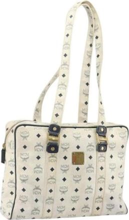 MCM Pre-owned Shoulder Bag - Dames - Vintage Schoudertas - Wit - ONE Size - Leer - Vintage