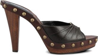 Saint Laurent Babylone Clogs - female - Saint Laurent - Heeled Mules - Brown - 3 UK - Shoes