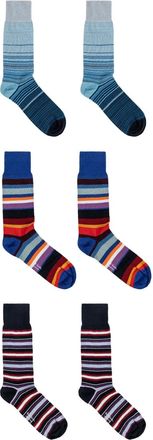 Paul Smith striped-pattern socks set (set of three) - Blue