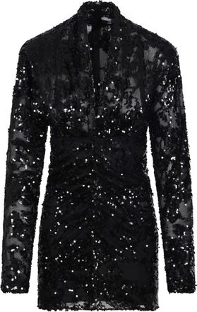 Victoria Beckham Black Ruched Mini Dress